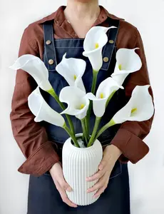 12pcs White Calla Lily Artificial Flowers Bouquet Perfect For Wedding Bride Shower Blessing Gift Home Decoration Faux Calla Lilies Flower