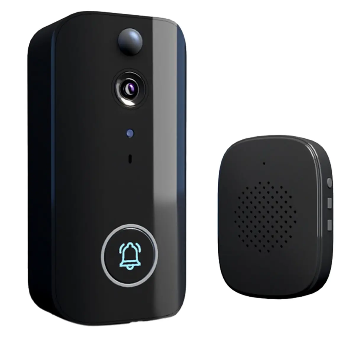 Wireless Doorbell Camera (1 Doorbell, 1 Indoor Ding Dong Machine) - 1920x1080 HD Video, WiFi Connection, Voice Conversion, Voice Control, 2-Way Talk, Motion Sensor, Night Vision, Home Security Alerts, Charging Cable Included