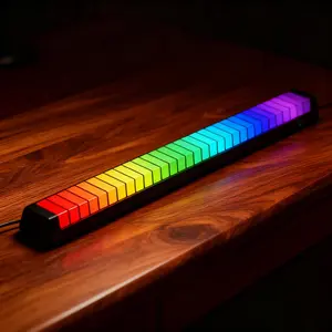 3D Music Sync LED Light Bar Sound Reactive Rhythm Light  Rechargeable Portable RGB Ambient Lamp for Party, Gaming, Car