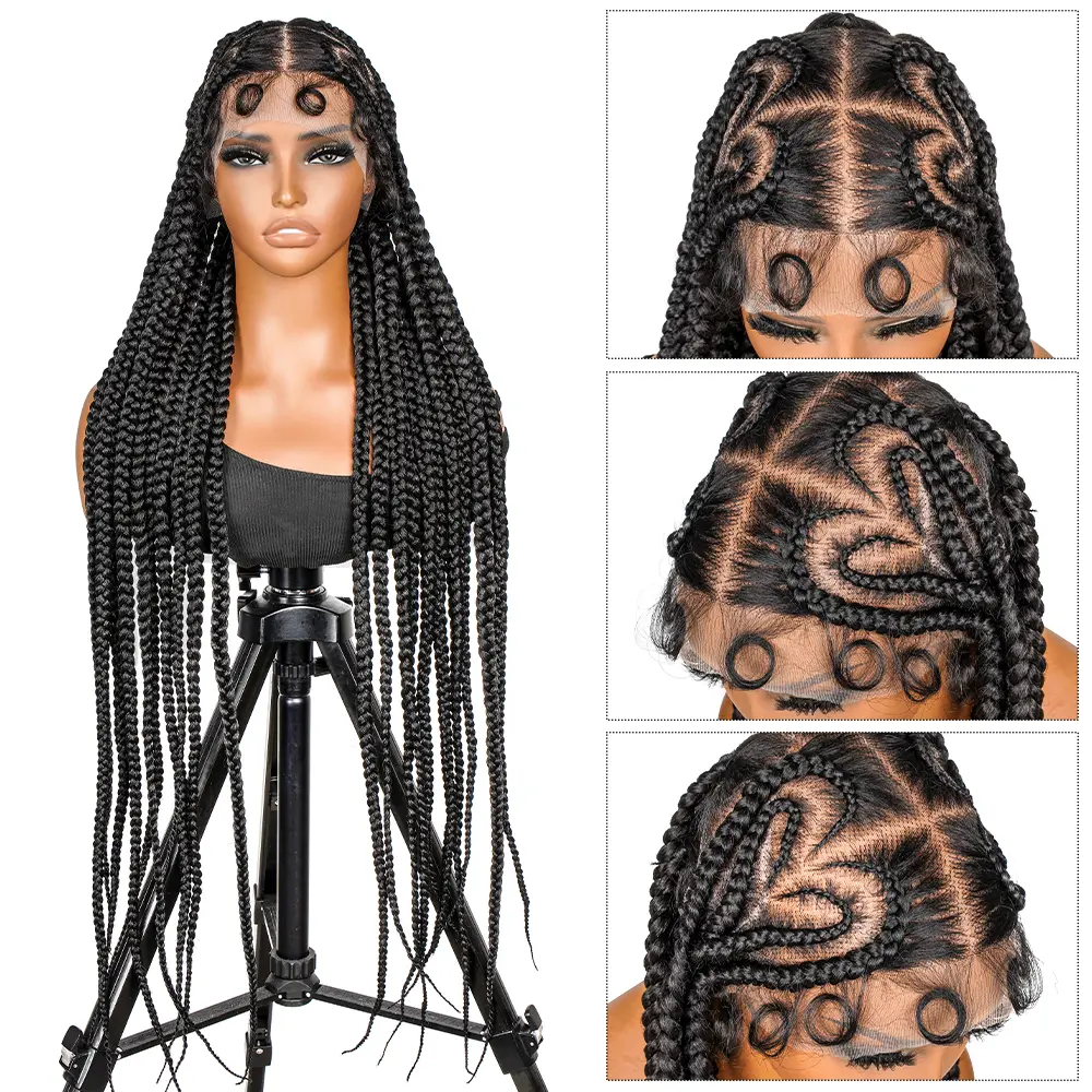 SuperNova Full Lace Heart Shape Braided Wig Boho Style Box Braids Glueless and Natural Look for Stylish Wear #SummerVibes
