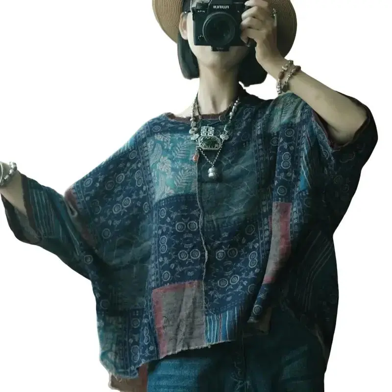 Women's Vintage Cotton-Linen Blouse, Chic Korean Style Long Sleeve Top with a Relaxed Fit, Breathable Retro Streetwear, Piece, Everyday, Statement, Simple, Aesthetic, Shirt