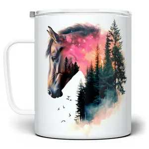 LOFTIPOP Nature Horse Mug, Whimsical Equine Cup, Designed and Printed in the USA by Loftipop
