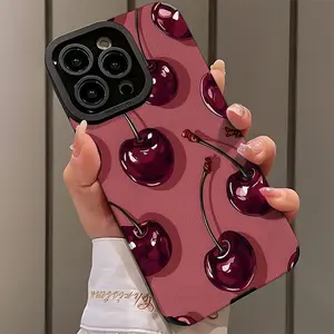 Anti-Shock Ultra-Thin Protective Case for iPhone 17/16/15/14/13/12/11/plus/pro Max, Cherry Oil Painting Design, Dustproof & Stylish Gift, Cover, Accessories