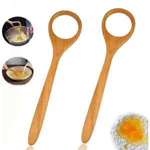 2 count 12 Inch Wooden Whisk,  Danish Dough Whisk Tool for Mixing, Wooden Bread Whisking Tool for Egg Sourdough Pizza, Pastry, Cake Batter