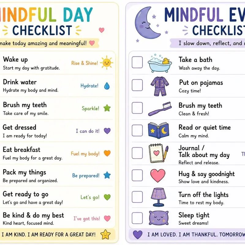 Kids Routine Charts for Daily Schedule Planning, Visual Reminder Tool for Toddlers