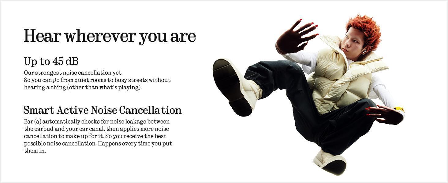 Nothing Ear (a) Wireless Earbuds with ChatGPT Integration, 45dB Hybrid Noise Cancelling Earbuds, Hi-Res Audio, Advanced Equaliser, Dual Connect, 6 Mics,42.5H Playtime Ear buds Wireless Bluetooth Black