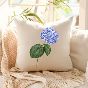 Blue Hydrangea Flower Pillow