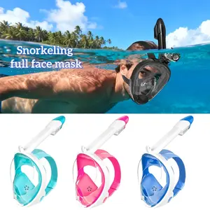 Adult Snorkeling Mask Full Face Anti Fog Leak Proof 180 Degree Wide View with Camera Mount for Swimming Training Diving Gear