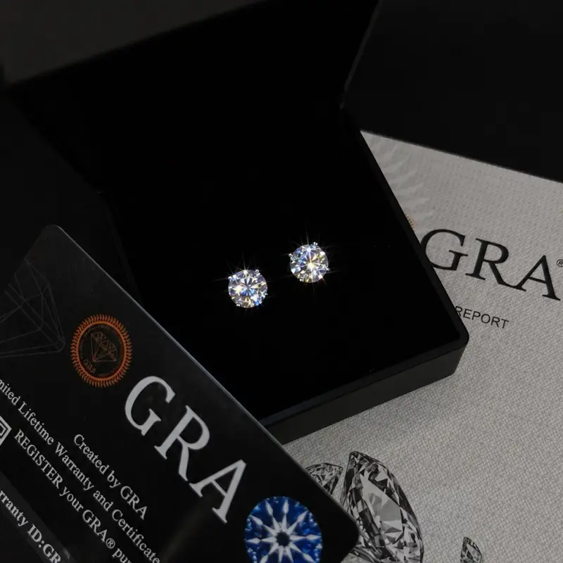 VVS Moissanite 925 Sterling Silver Earrings For Men/Woman