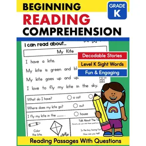 Beginning Reading Comprehension for Kindergarten Workbook: Sight Words Reading Passages with Comprehension Questions for Emergent Readers (Comprehension Builders) Paperback – November 22, 2023
