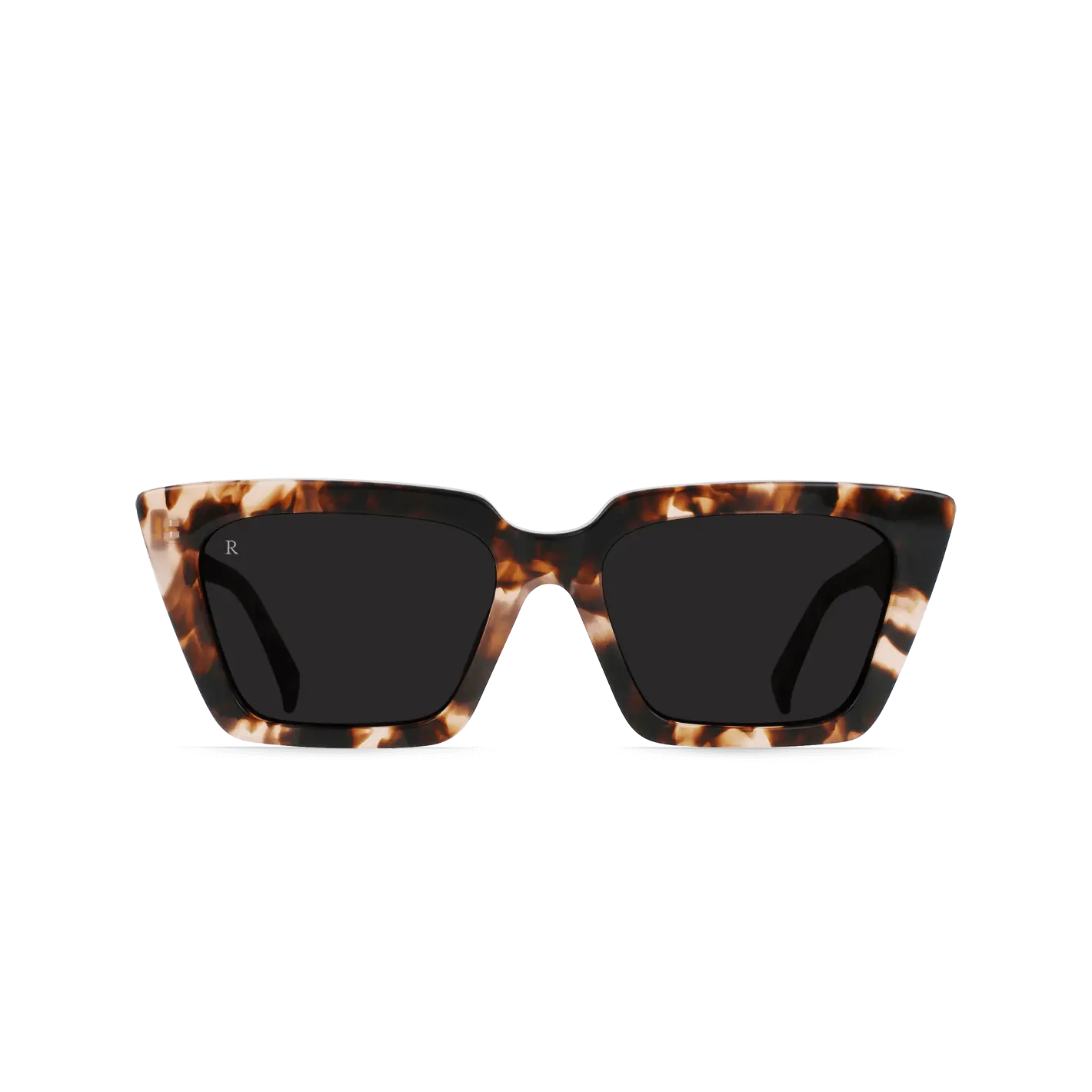 RAEN KEERA-Coral Tortoise Dark Smoke-54 Exaggerated Angles Blocky Acetate Design Cat-Eye 90s Rectangular Frame Sunglasses