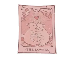 Cat Tapestry, Pink Tapestry, Wall Hanging Decor Living Room ,Girl Room
