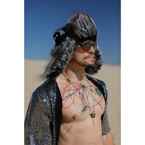 Silver Aviator Earflap Hat Men