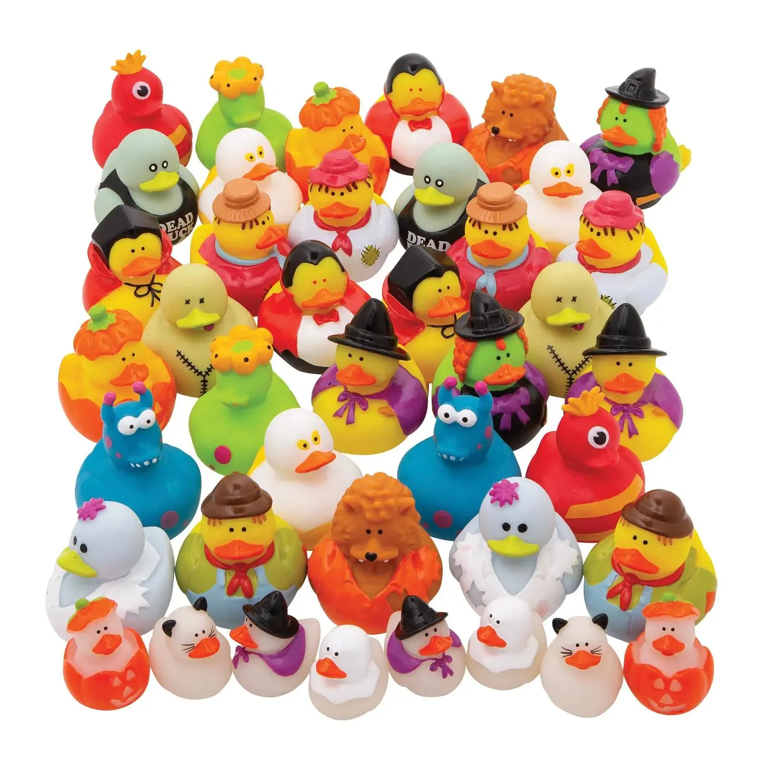 Halloween Character Rubber Duck Assortment, 1 1/2" - 2", Bulk 50 Pcs