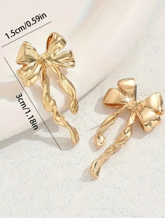 Gold Ribbon Earrings