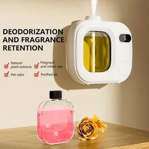 Smart Aromatherapy Machine, 5-Speed Automatic Timer Spray, Includes 1/2/6 Bottles of Essential Oil, Long-Lasting Deodorization for Bedroom and Bathroom, Air Freshener and Fragrance Diffuser, Essential Art Decoration for Office, Bedroom, and Bathroom, Smal