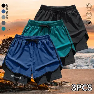 3-piece set: men’s quick-dry lightweight running shorts, lightweight breathable running shorts with an elastic waistband — ideal gift for men