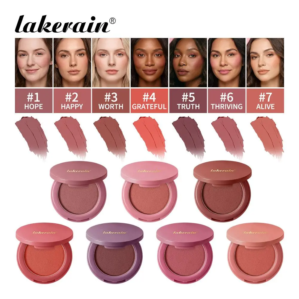 Lakerain Soft Poke Matte Blush Fresh Silky-smooth Skin Finish Long Lasting Luminosity Moisturizing Natural Matte Bouncy Blusher
