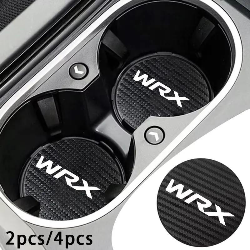 Subaru Wrx Car Coasters, Interior Car Accessories, 2 or 4 Pieces, Non-Sponge Rubber, A19961208 Model, Protective Cup Cushions, Storage Grooves