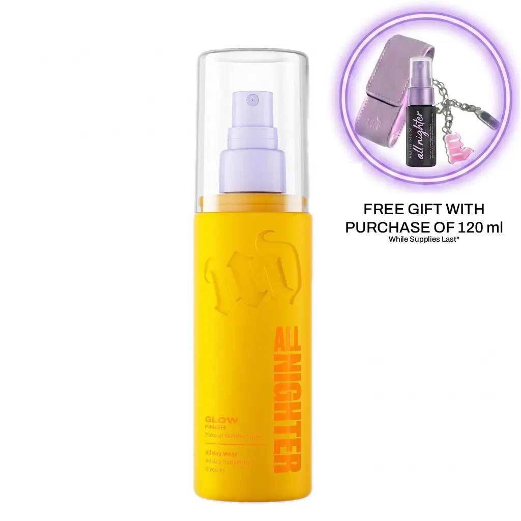 Urban Decay All Nighter Glow Waterproof Setting Spray – Dewy Radiant Long-Lasting Makeup Setting Spray (24HR Wear) Flawless Niacinamide