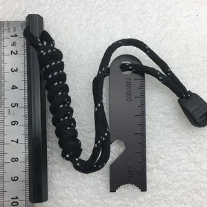 10x100mm Hexagonal Fire Starter Rod with Reflective Paracord, Outdoor Magnesium Flint Rod with 7-Core Heart-Shaped Reflective Rope, Emergency Survival Fire Starter for Camping, Hiking, EDC