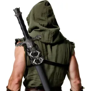 Medieval Leather Back Sword Shoulder Frog - Adjustable Sheath Holster Renaissance Warrior Man Costume AccessoryTikTokShopBlackFriday