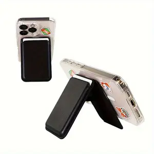 Ultra-thin magnetic phone card holder, 3.74inch phone stand, compatible with wallet-style protective cases, faux leather material, suitable for models 12/13/14/15/16/17
