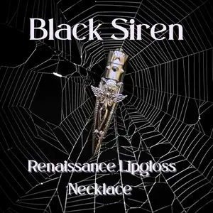 Black Siren Renaissance Lipgloss Necklace - Gothic Black Lipgloss Necklace i love lip tint Moisturizing Nourishing Glossy Cosmetic Makeup