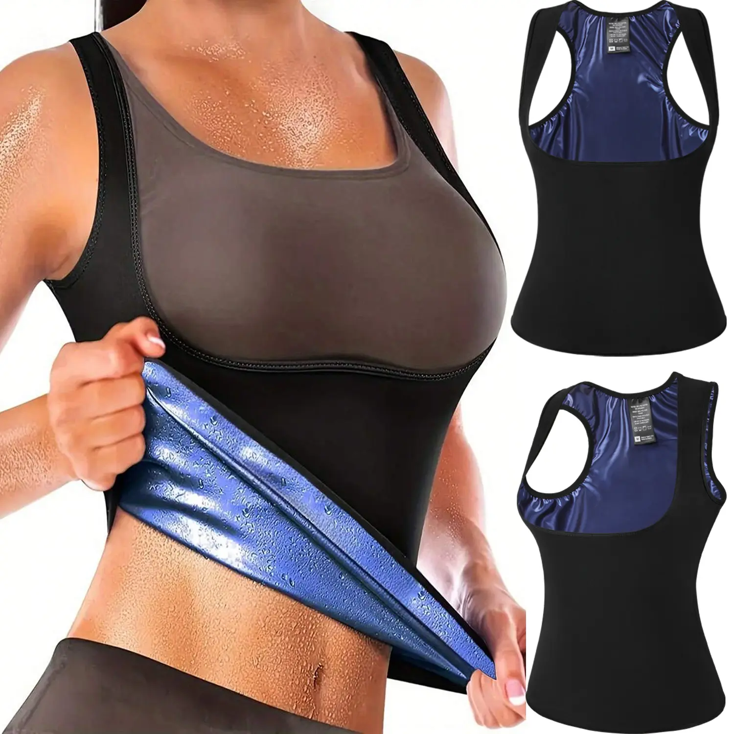Women's Fitted Athletic Sports Vest - Waist Trainer, Compressive Fabric, Abdominal Workout Sauna Garment, Gym & Outdoor Fitness Top, Waist Trainers