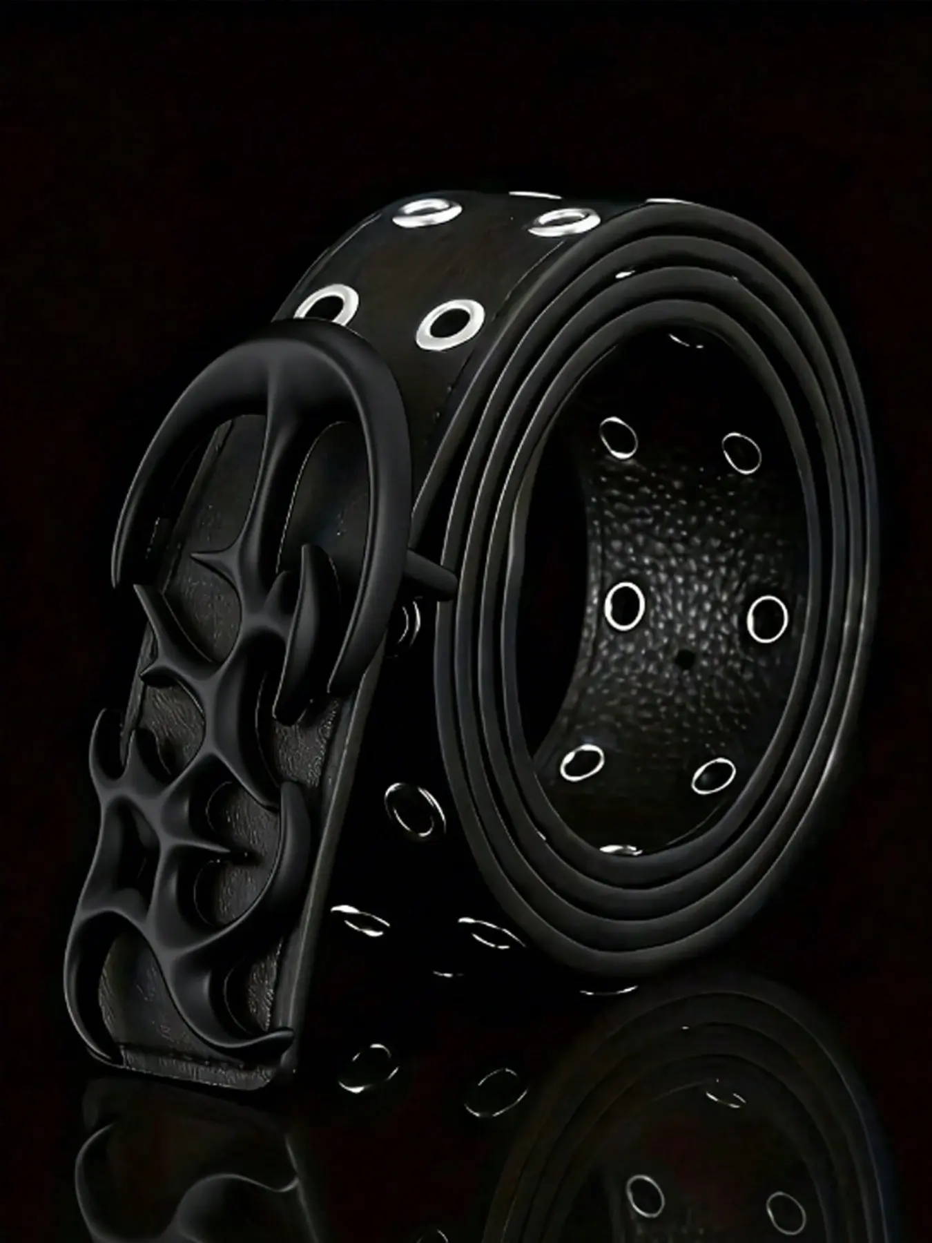 Y2K Hollow Faux Leather Punk Belt for Men, Stylish Fashion Accessory, Trendy Waistband for Daily Wear, Unique Design for Personal Style, Stylish Belts