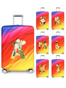 Colorful Letter Pattern Luggage Cover, Stretchy Luggage Protective Cover, Anti-scratch Protective Suitcase Cover for 18-32 Inch Suitcase