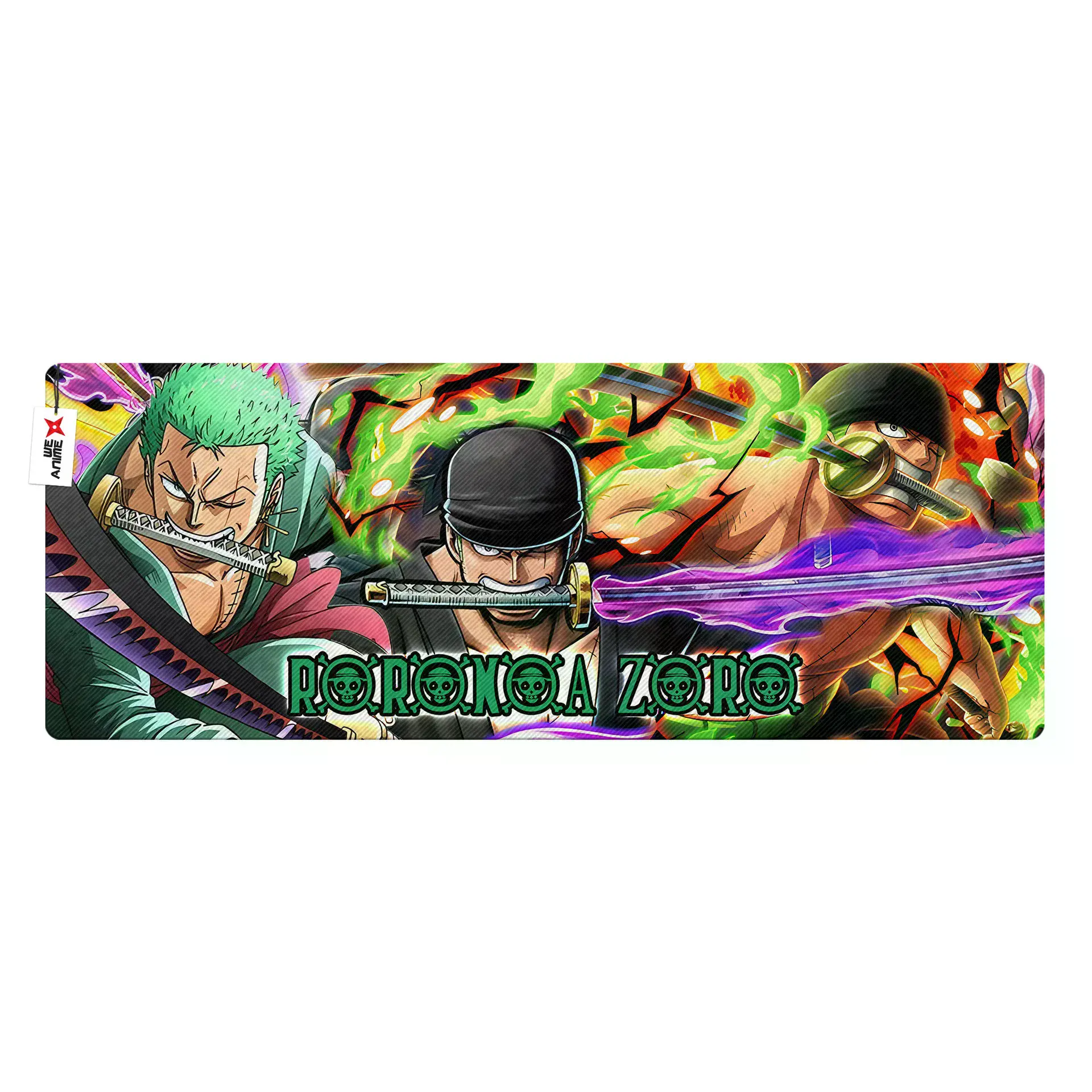 WexAnime - Zoro Inspired Anime XL Mouse Pad, Japanese Manga Gaming Desk Mat, Large Extended Keyboard Mousepad, Non-Slip Rubber Desk Pad for PC, Laptop & Office, Otaku Room Decor, Gamer Gift Idea
