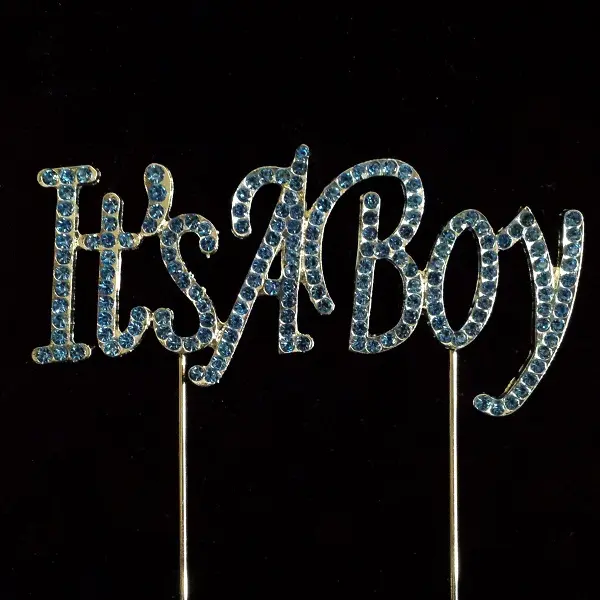 Tian Sweet Its a Boy Blue Rhinestone Cake Topper