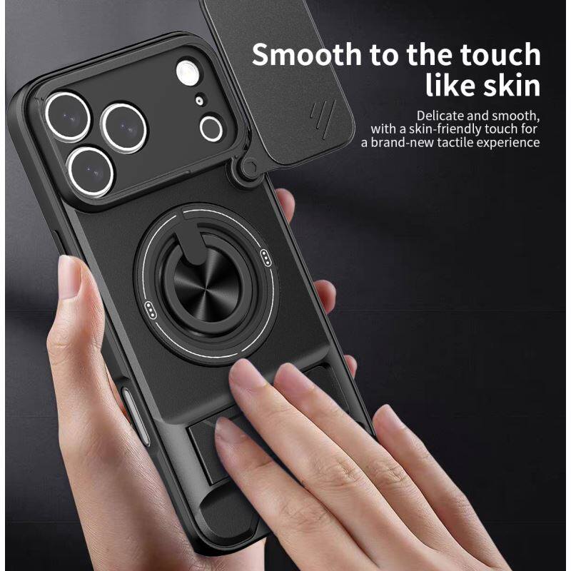Sliding Camera Cover Phone Case with Ring Holder Kickstand, Magnetic Car Mount Compatible, Heavy Duty Shockproof Protective Cover for cases iphone 17 pro max 16 15 14 13 Pro Max Plus Air 16E & Samsung phone cases Four-in-One Military Grade Lens Protector