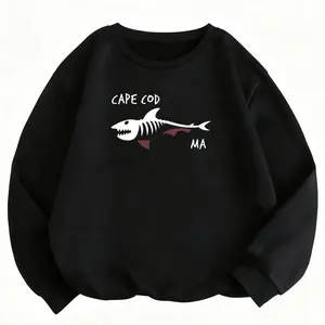 Cape Cod MA Skeleton Shark Beach Vacation Crewneck Sweatshirt
