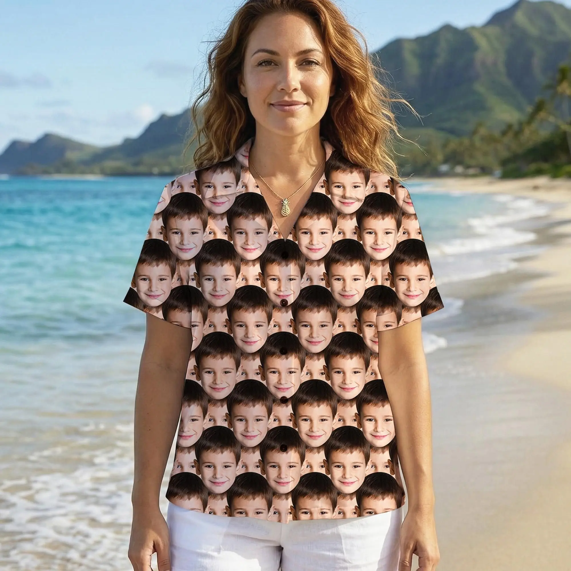 Custom Faces Hawaiian Shirt, Personalized Men's Aloha Shirt, Father's Day Gift, Bachelor Party Shirt