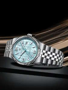 POEDAGAR fashion luxury men's waterproof luminous date stainless steel quartz watch, a casual high-end quality men's watch, Luminous Fashionable Watch, the first choice for gifts