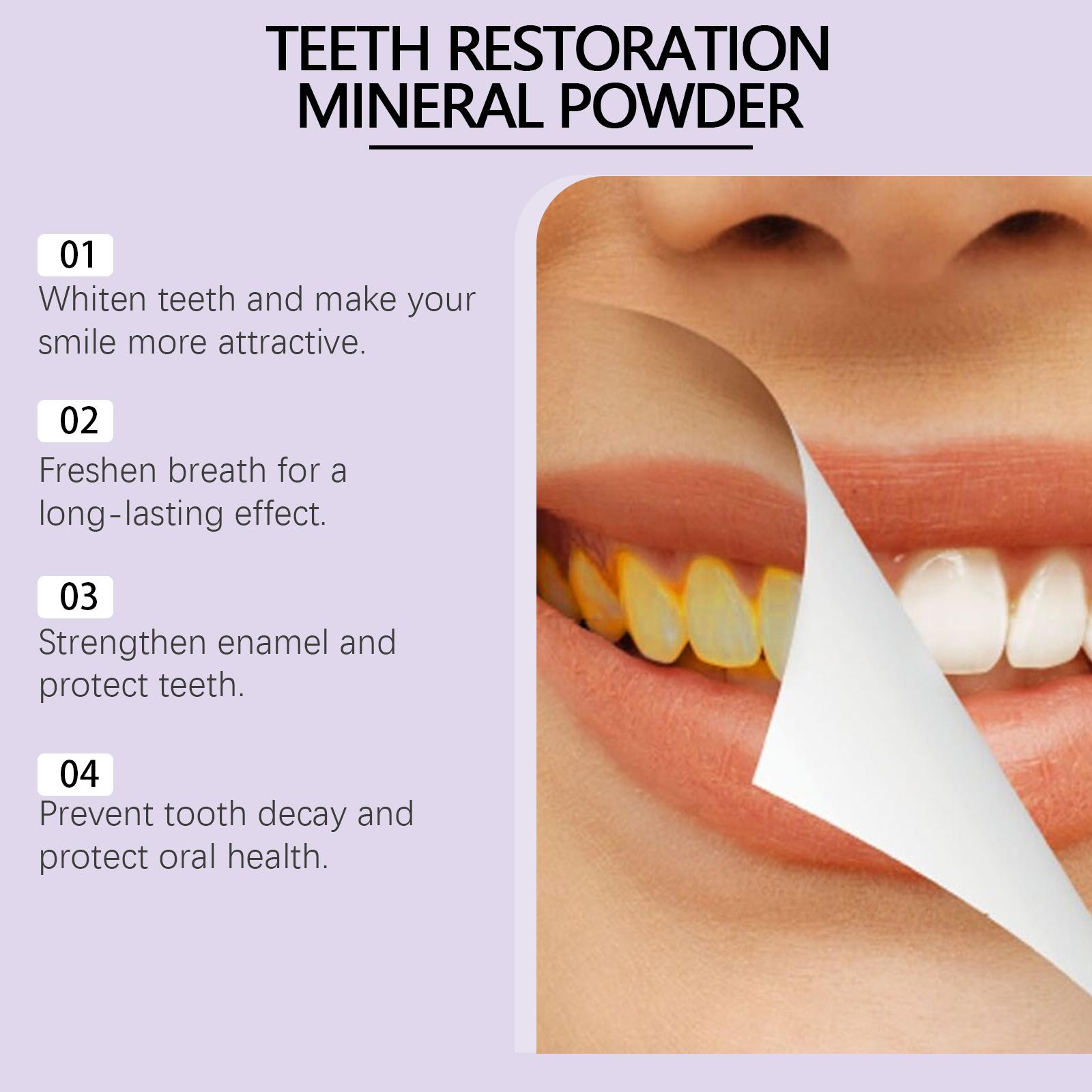 Oralhoe Purple Whitening Tooth Powder - Contains Hydroxyapatite, Removes Surface Stains, Whitens and Cleans, Strengthens Enamel, Long-Lasting Fresh Breath - Suitable for Daily Oral Care