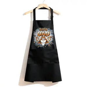 SUPER DAD Apron with Pockets, Inspired Apron, Unique Prints, Gifts for Dad From Kids, Birthday Fathers Day Gifts, Funny Gifts