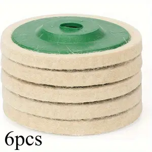 6pcs High-Density Wool Felt Polishing Buffing Wheel Set - Compatible with Rotary Tools - Fabric Construction for Precision Finishing - Ideal for Metal, Glass, and Wood, Rotary Tool Accessories | Precision Finishing Pads | Durable Buffing Wheels