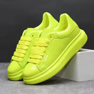 Brand Men's & Women's Black Glossy Casual Shoes 2026 Spring Autumn any season New Style White Sneakers EVA Insole Versatile Fashionable Couple Ensembles