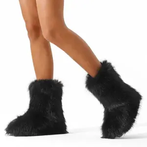 Cubufly Women's Snow Boots Faux Fur Ankle Boots Fluffy Warm Comfortable Mid-Calf Booties for 2025 Winter Anti-Slip Tactical Footwear for Y2K Girls Walking Shoes ,Valentine's Day Gift