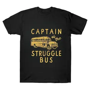 Oversized Mens Captain of The Struggle Bus T-Shirt Streetwear Holiday Wear y2k cotton fashion Streetwear Lover Gift Top Trending