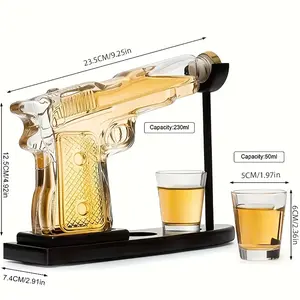 Valentines Day Gifts-Elegant Whisky  Gun Decanter Gift Set + 2 Bullet Glasses, Birthday Pistol Gifts for Men, Whiskey Gifts for Men Dad, for Father, Husband, Boyfriend & Military Enthusiasts