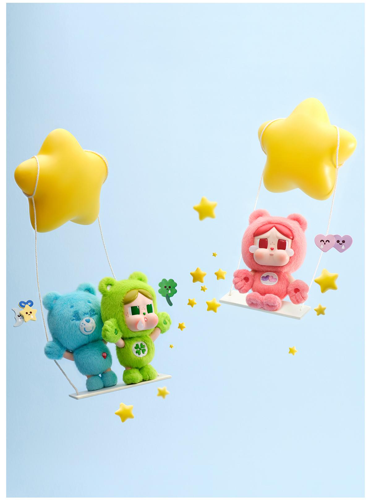 [POP NOW] POP MART CRYBABY × Care Bears Series-Vinyl Plush Pendant Blind Box Keychain Mystery Gift