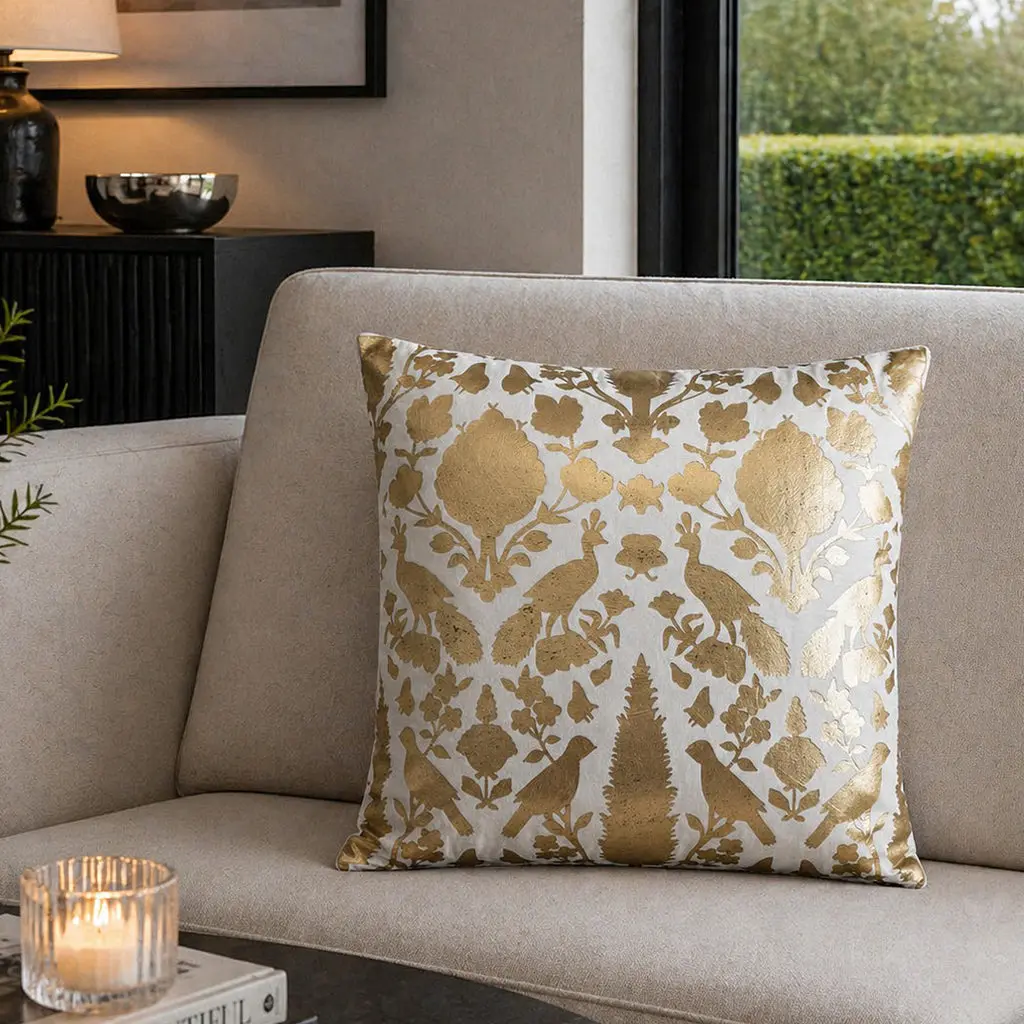 Mila Ivory Gold Pillow