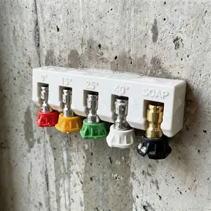 High-Pressure Washer Nozzle Rack, Wall-Mounted Storage Holder, Car Wash Nozzle Stand, 1/4 Inch Connector, Durable Design, Space Saving Organizer