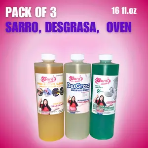 Sarro Pack of 3 16 oz Degreaser Oven Cleaner & Hard Water Remover Concentrated Formula for Efficient Cleaning
