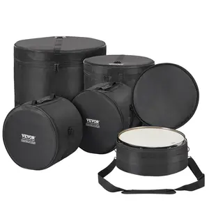 【Summervibes】VEVOR 5-Piece Drum Bag Kit,  , Durable 1680D Oxford Material, Cushioned Cases with 1.5m Removable Shoulder Strap and Carry Handles, Collapsible, Fits 22'' Bass, 12''/13''/16'' Toms, 14'' Snare