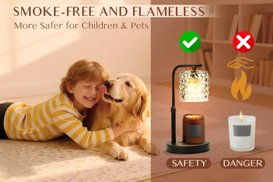 2 Packs Candle Warmer Lamp, with 4 Bulbs,Height Adjustable with Timer, Dimmable,Unique Glass of the Electric Candle Lamp for Home & Bedroom Decor,Valentine's Day Gift